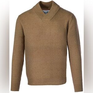 Schott Bros. Wool Blend Waffle Knit Sweater In Camel Brown Men’s Large